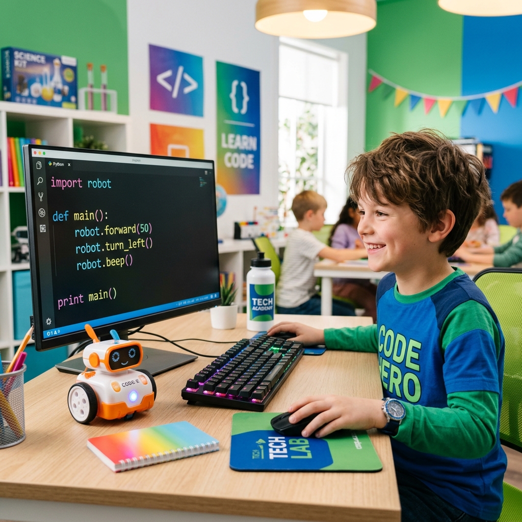 Kid learning to code